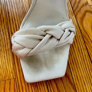 Dolce Vita Beige Silk Pheby Heels, Size 7
